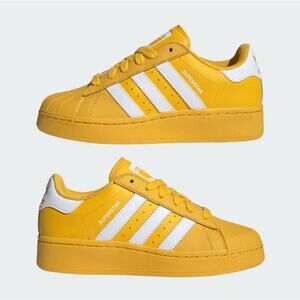 NEW ADIDAD Women's Superstar XLG Shoes 6.5 Bold Gold / Cloud White / Bold Gold
